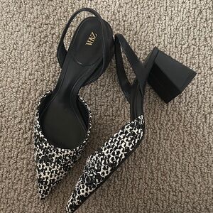 Zara Monochrome Slingback Heels